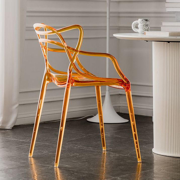 Scandinavian Plastic Dining Arm Chairs Open Back Side Chair for Kitchen Clearhalo 'Dining Chairs' 'Dining Tables & Seating' 'dining_chair' 'furn' 'furn_dining_chair' 'Furniture' 'furniture_dining_chair' 'Kitchen & Dining Furniture' 1200x1200_ea225161-2dcc-4db2-bfce-afe29945b1e4
