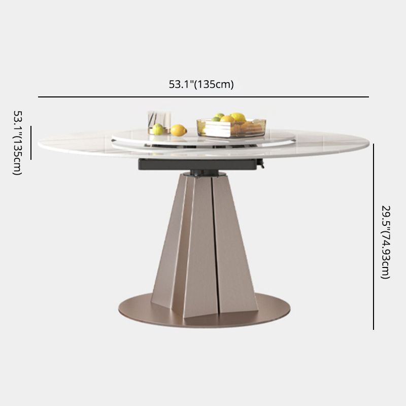 Modern Round Sintered Stone Dining Room Set Space-Saving Design Dining Table Furniture Clearhalo 'Dining Room Sets' 'Dining Tables & Seating' 'dining_room_set' 'furn' 'furn_dining_room_set' 'Furniture' 'furniture_dining_room_set' 'Kitchen & Dining Furniture' 'kitchen&dining_furn' 'kitchen' 1200x1200_ea23971a-b4bd-45c5-b914-1cba46010146
