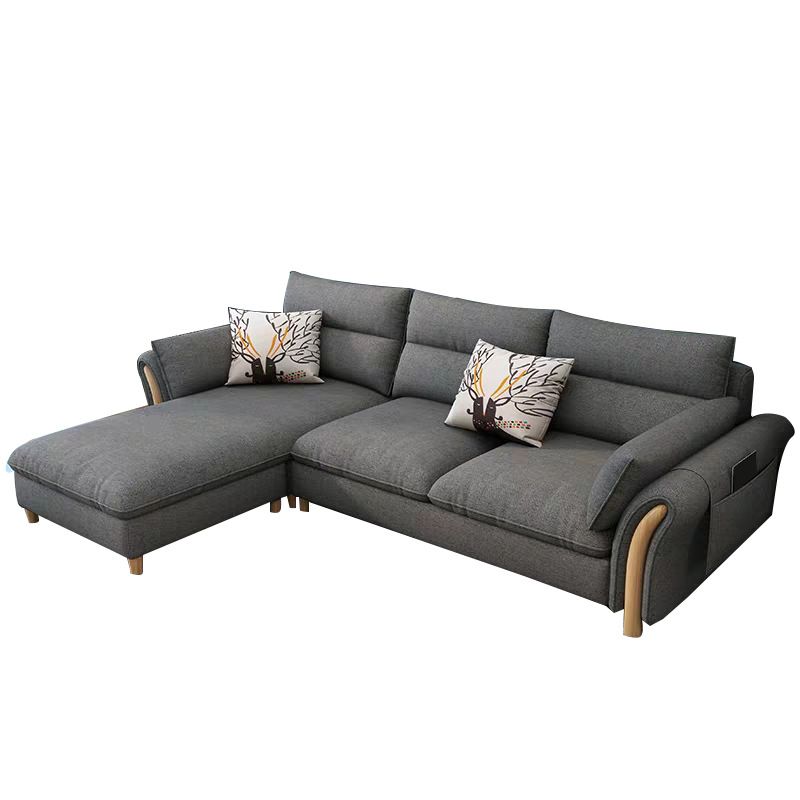 35.43" Tall Modern Linen Sectional Flared Arm Sectional for Living Room Clearhalo 'furn' 'furn_sectionals' 'Furniture' 'Living Room Furniture' 'Sectionals' 1200x1200_ea24ada3-886e-4c99-8726-9cca0100b63d