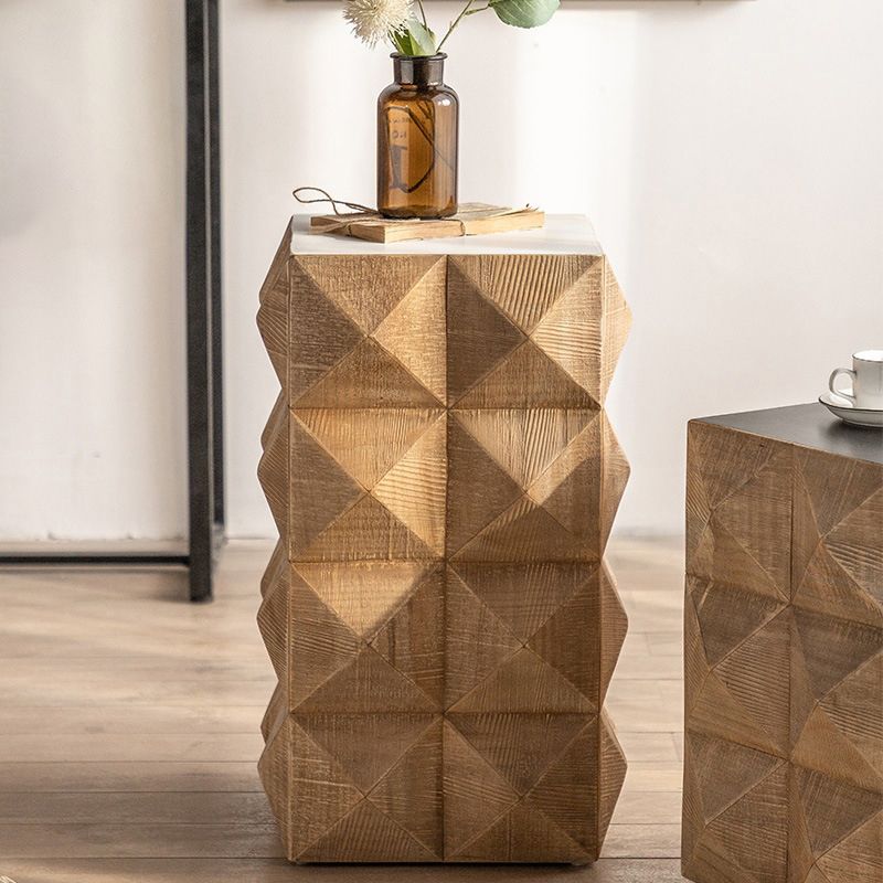 Tavolino rustico di diapositiva del soggiorno in difficoltà in legno marrone in difficoltà tavola laterale