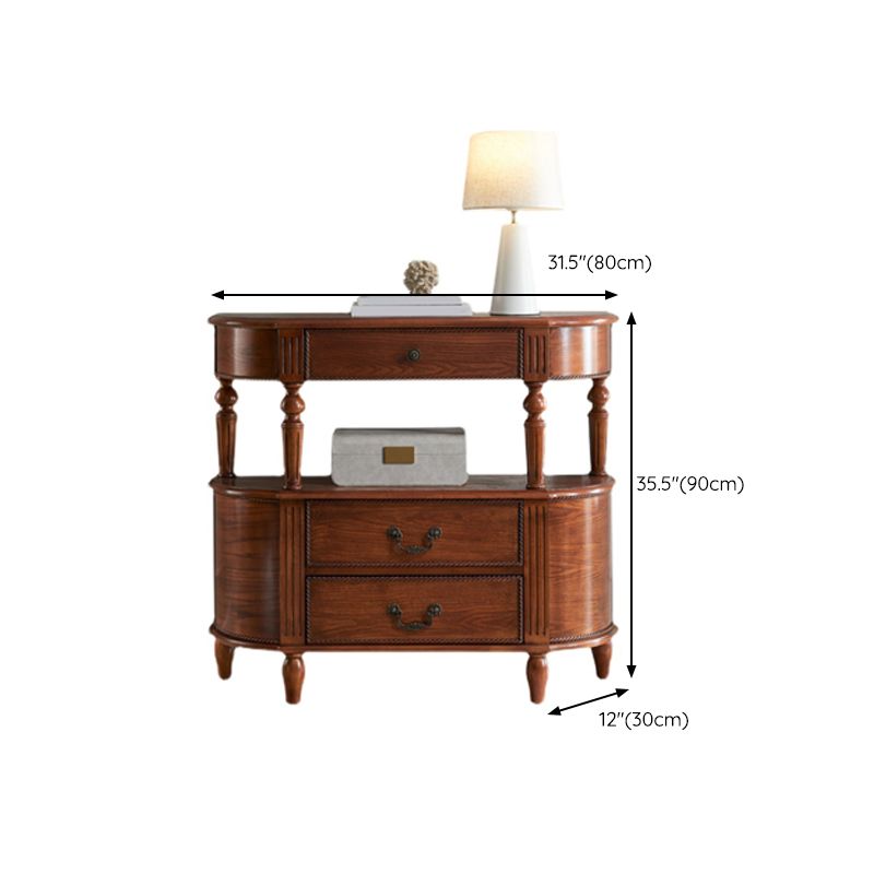 Mid-Century Modern Wood Accent Table Half Moon Console Sofa Table for Hall Clearhalo 'Console Tables' 'console_tables' 'Entry & Mudroom Furniture' 'furn' 'furn_console_tables' 'Furniture' 1200x1200_ea27d4b1-673c-4749-86aa-a770f5c9b2ef