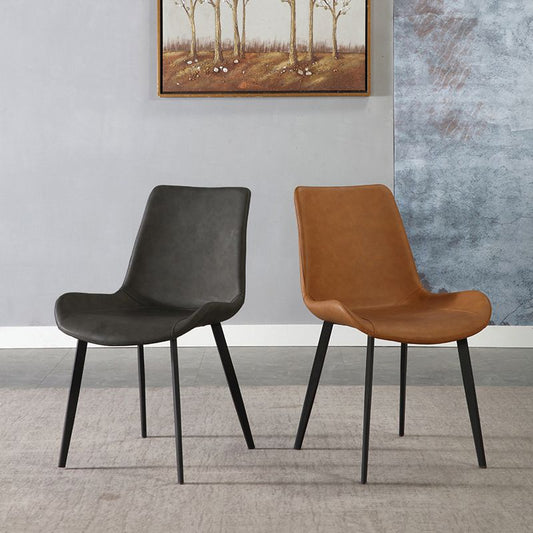 Industrial Indoor Arm Chair Solid Back Metal Upholstered Dining Room Chair Clearhalo ' kitchen&dining_furn' 'Dining Chairs' 'Dining Tables & Seating' 'dining_chair' 'furn' 'furn_dining_chair' 'Furniture' 'furniture_dining_chair' 'Kitchen & Dining Furniture' 'kitchen' 1200x1200_ea286324-928b-41d2-b703-bbba6f938cc1