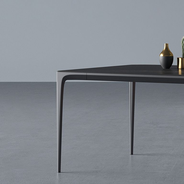 Sintered Stone Black Dining Table Modern Style 4 Legs Table for Dining Room Clearhalo ' dining_table' 'Dining Tables & Seating' 'Dining Tables' 'furn' 'furn_dining_table' 'Furniture' 'furniture_dining_table' 'Kitchen & Dining Furniture' 'kitchen&dining_furn' 'kitchen' 'kitchen_dining_table' 1200x1200_ea290df4-2a32-43e7-b807-006e0099b512