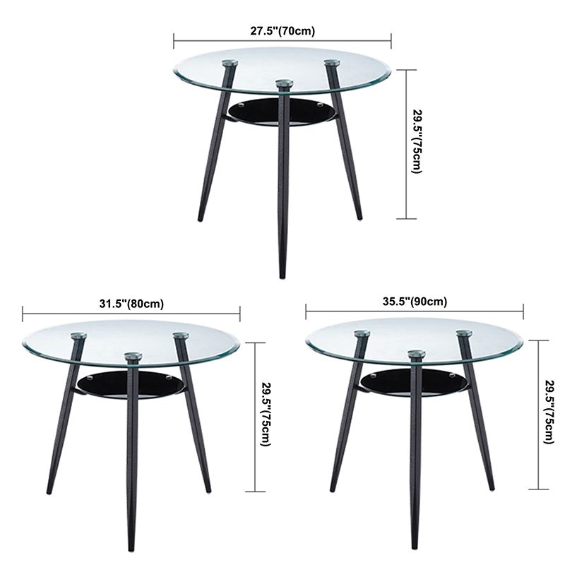 Round Tripod Base Home Furniture Clear Glass Dining Room Collection for Home Clearhalo ' dining_table' 'Dining Tables & Seating' 'Dining Tables' 'furn' 'furn_dining_table' 'Furniture' 'furniture_dining_table' 'Kitchen & Dining Furniture' 'kitchen&dining_furn' 'kitchen' 'kitchen_dining_table' 1200x1200_ea293487-128a-42e3-a2f9-f2e8bbda208e