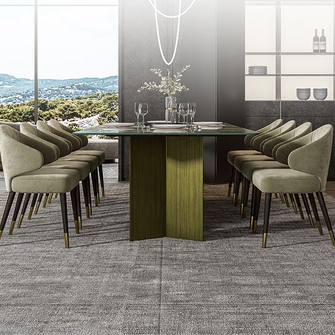 Rectangle Traditional Luxury Dining Table Green Sintered Stone Table with Trestle Base Clearhalo ' dining_table' 'Dining Tables & Seating' 'Dining Tables' 'furn' 'furn_dining_table' 'Furniture' 'furniture_dining_table' 'Kitchen & Dining Furniture' 'kitchen&dining_furn' 'kitchen' 'kitchen_dining_table' 1200x1200_ea2abefb-1196-44d9-90ec-710214072a0c
