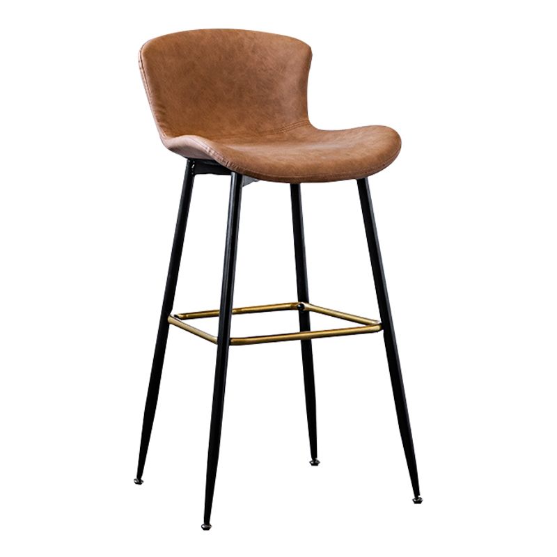Contemporary PU Upholstery Bar Stool with Cushion Backrest Bucket Indoor Counter Stool Clearhalo 'Bar Furniture' 'Bar Stools' 'bar_stools' 'furn' 'furn_bar_stools' 'furniture_bar_stools' 'Kitchen & Dining Furniture' 'kitchen&dining_furn' 'kitchen' 'kitchen_furn' Furniture' 1200x1200_ea2adc48-e5d3-4ec6-9c88-abe0e1971f9c