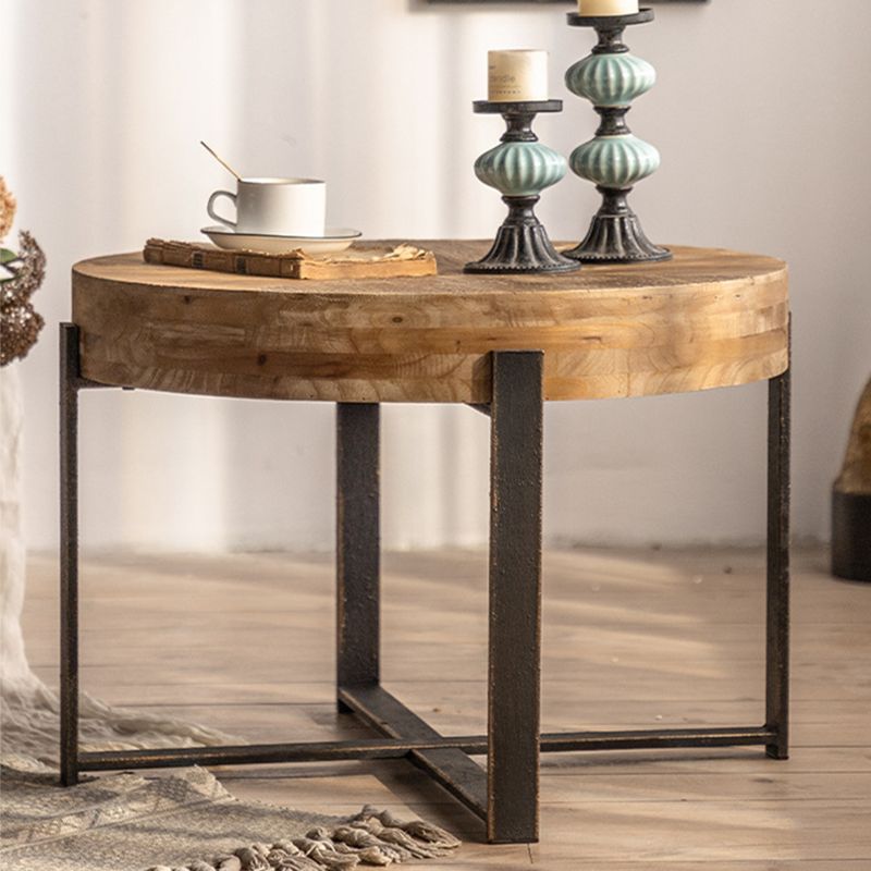 Distressed Wood & Iron Coffee Table French Country Style 1 Single Cocktail Table Clearhalo 'Coffee & Accent Tables' 'Coffee Tables' 'coffee_tables' 'furn' 'furn_coffee_tables' 'Furniture' 'Living Room Furniture' 1200x1200_ea2affc5-1d3c-4964-81e1-02df63d81913