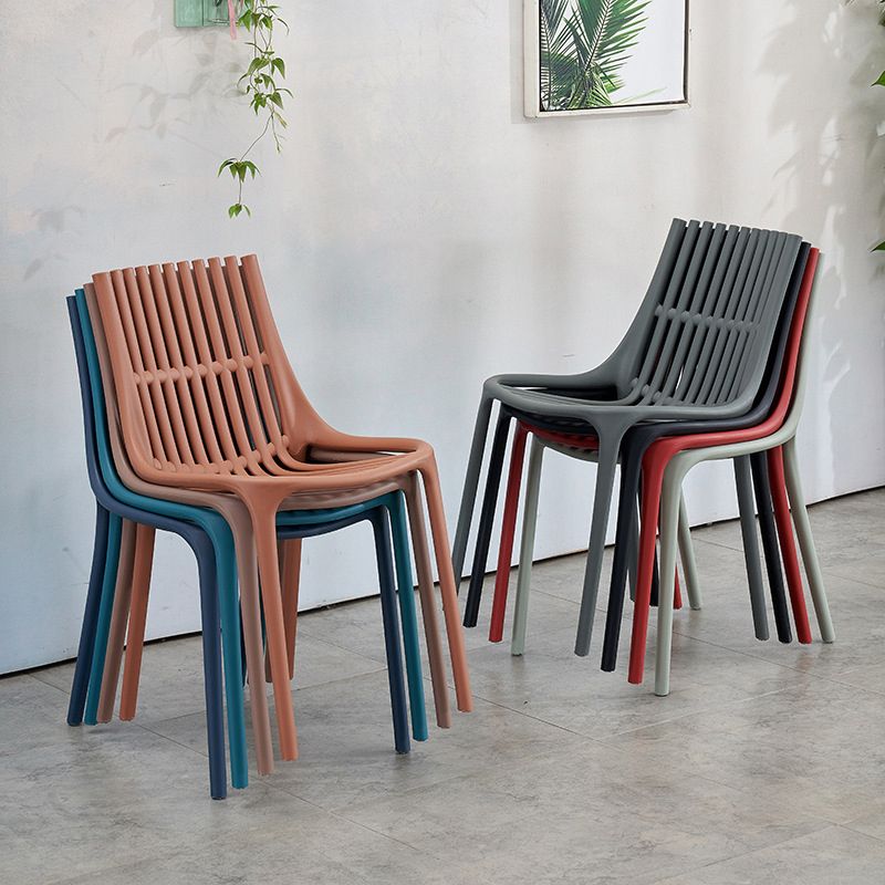 Nordic Style Armless Side Chairs Slat Back Chairs with Plastic Legs for Home Use Clearhalo 'Dining Chairs' 'Dining Tables & Seating' 'dining_chair' 'furn' 'furn_dining_chair' 'Furniture' 'Kitchen & Dining Furniture' 1200x1200_ea2b17da-1761-4202-b326-38c0c64d7fe5