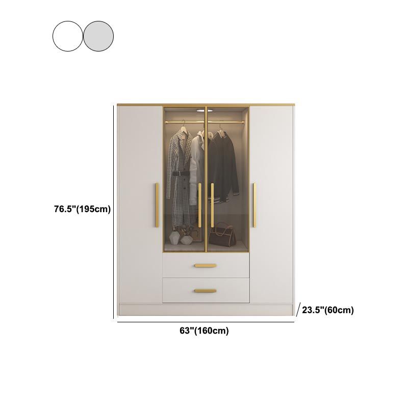 Contemporary Style Wardrobe Wooden Wardrobe Closet with Drawer Clearhalo 'Armoires & Wardrobes' 'armoires_wardrobes' 'Bedroom Furniture' 'furn' 'furn_armoires_wardrobes' 'Furniture' 1200x1200_ea2d6114-7ffb-48d6-bc4b-8d06dfd0b04b