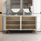 Moderno mobile sideboard in legno ingegnerizzato in stile, alto 33,5 pollici di altezza