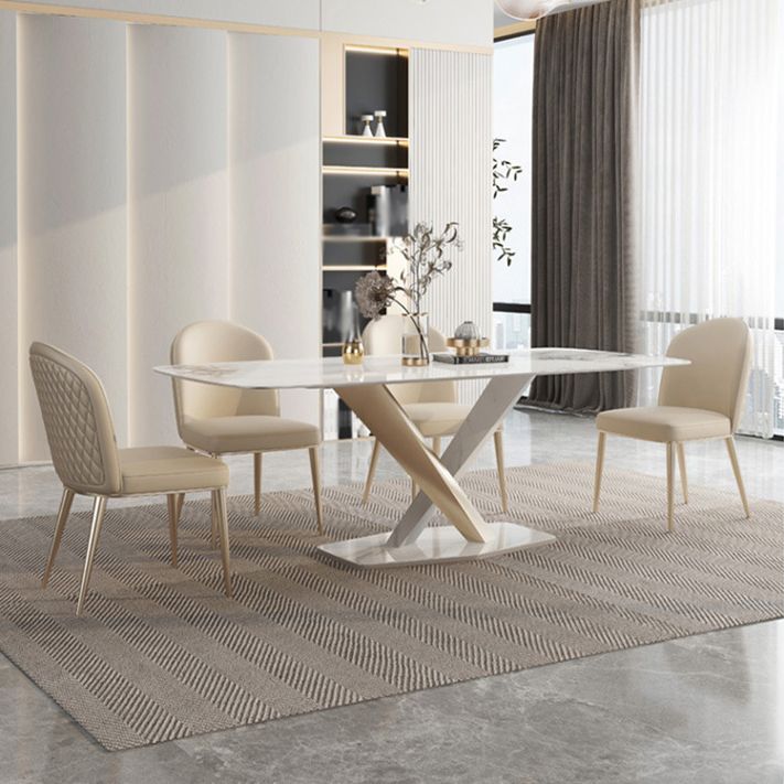 Glam Style Sintered Stone Dining Set 1/4/5/7/9 Pieces Dining Set Clearhalo 'Dining Room Sets' 'Dining Tables & Seating' 'dining_room_set' 'furn' 'furn_dining_room_set' 'Furniture' 'furniture_dining_room_set' 'Kitchen & Dining Furniture' 1200x1200_ea317765-e287-4350-994b-8fd618ab2c0c