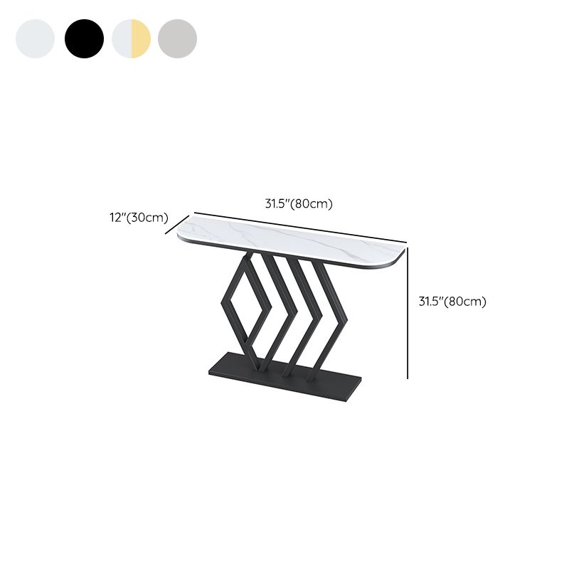 Mesa de consola de piedra contemporánea Mesa de sofá de consola de hierro para Hall