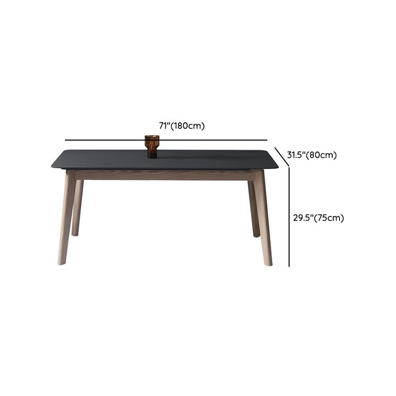 Modern Dining Table with Ash Wood Legs Rectangle Dinette Table Clearhalo 'Dining Tables & Seating' 'Dining Tables' 'dining_table' 'furn' 'furn_dining_table' 'Furniture' 'Kitchen & Dining Furniture' 1200x1200_ea31eb36-5c43-47c5-a6c5-5a94990e10aa