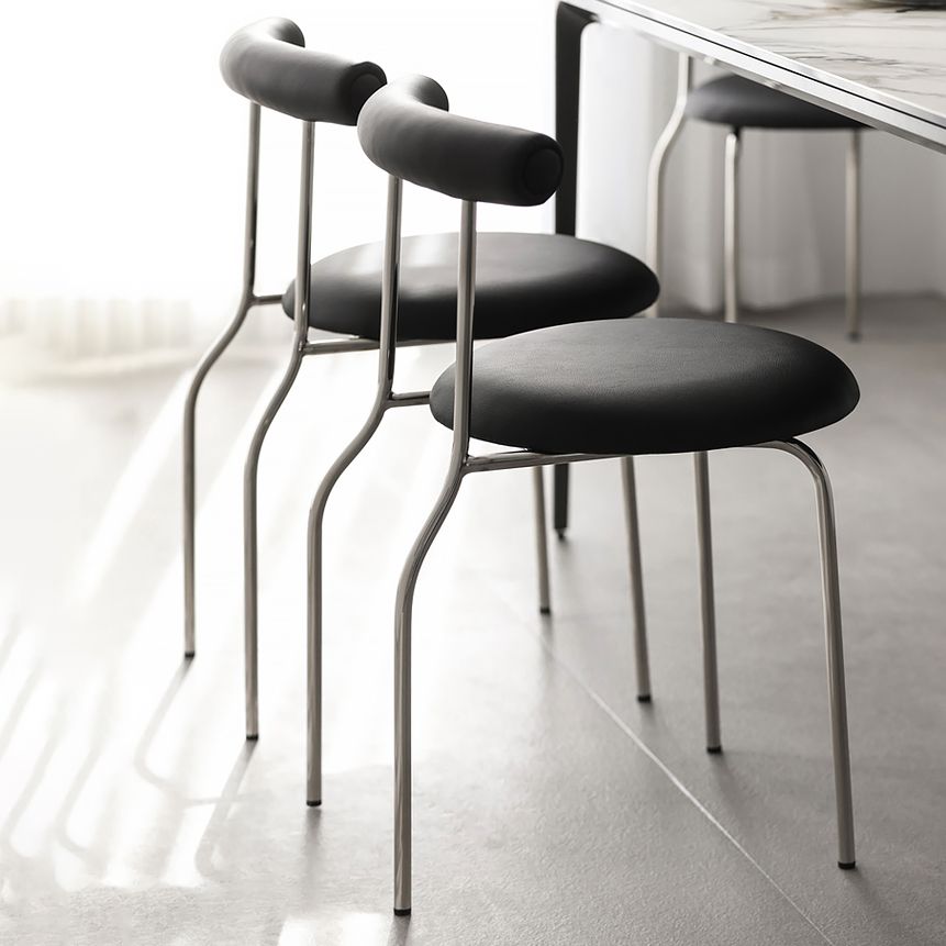 Modern Armless Dining Chairs Stackable Low Back Dining Chair Clearhalo 'Dining Chairs' 'Dining Tables & Seating' 'dining_chair' 'furn' 'furn_dining_chair' 'Furniture' 'Kitchen & Dining Furniture' 1200x1200_ea326a73-0a6b-4ce7-a373-cd52d5045209