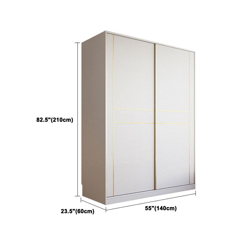 White Modern Style Wardrobe Cabinet Engineered Wood Wardrobe with Clothing Rod Clearhalo 'Armoires & Wardrobes' 'armoires_wardrobes' 'Bedroom Furniture' 'furn' 'furn_armoires_wardrobes' 'Furniture' 1200x1200_ea32d223-635d-4dce-af10-a91169a5d64a