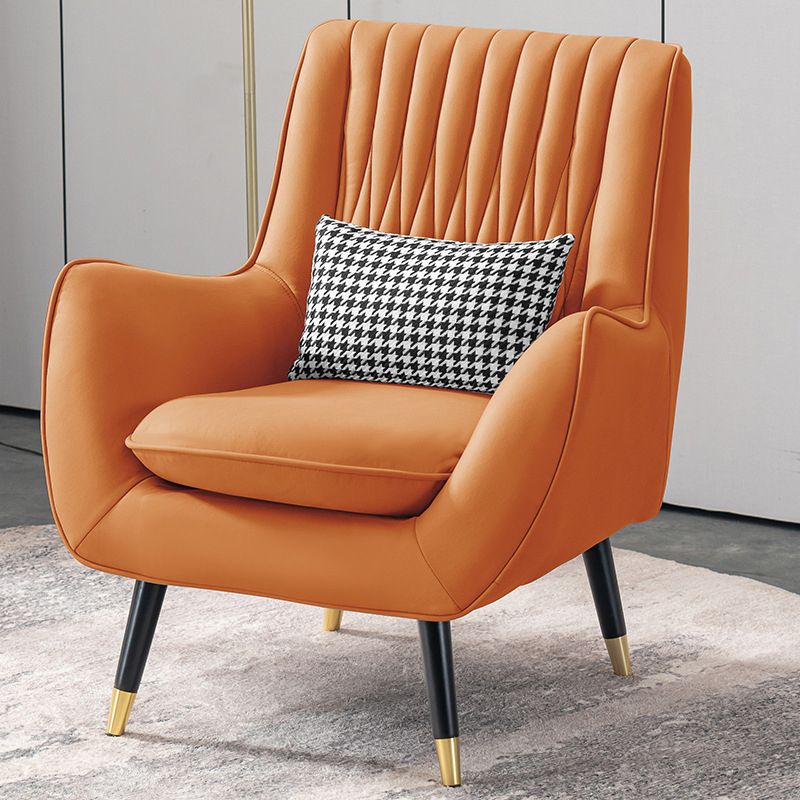 Faux leer 31,5 "W*27,5" D*35.4 "H fauteuil met basis vier poten voor slaapkamer