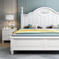 French Country White Standard Bed 46.45" High Bed with Headboard