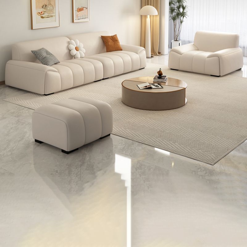 Genuine Leather Cream Sofa Modern 30.7" H Pillow Top Arm Sofa Clearhalo 'furn' 'furn_sofas' 'Furniture' 'Living Room Furniture' 'Sofa' 'sofas' 1200x1200_ea34d1ec-df27-4305-aabc-1092e78c39c8