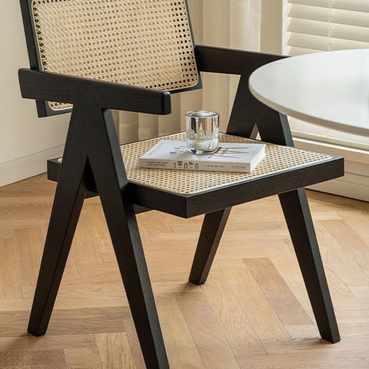 Modern Home Dining Arm Chair Rubberwood Open Back Dining Side Chair Clearhalo 'Dining Chairs' 'Dining Tables & Seating' 'dining_chair' 'furn' 'furn_dining_chair' 'Furniture' 'furniture_dining_chair' 'Kitchen & Dining Furniture' 1200x1200_ea36d7e5-d71b-446e-8ca8-1f252ca3dee1