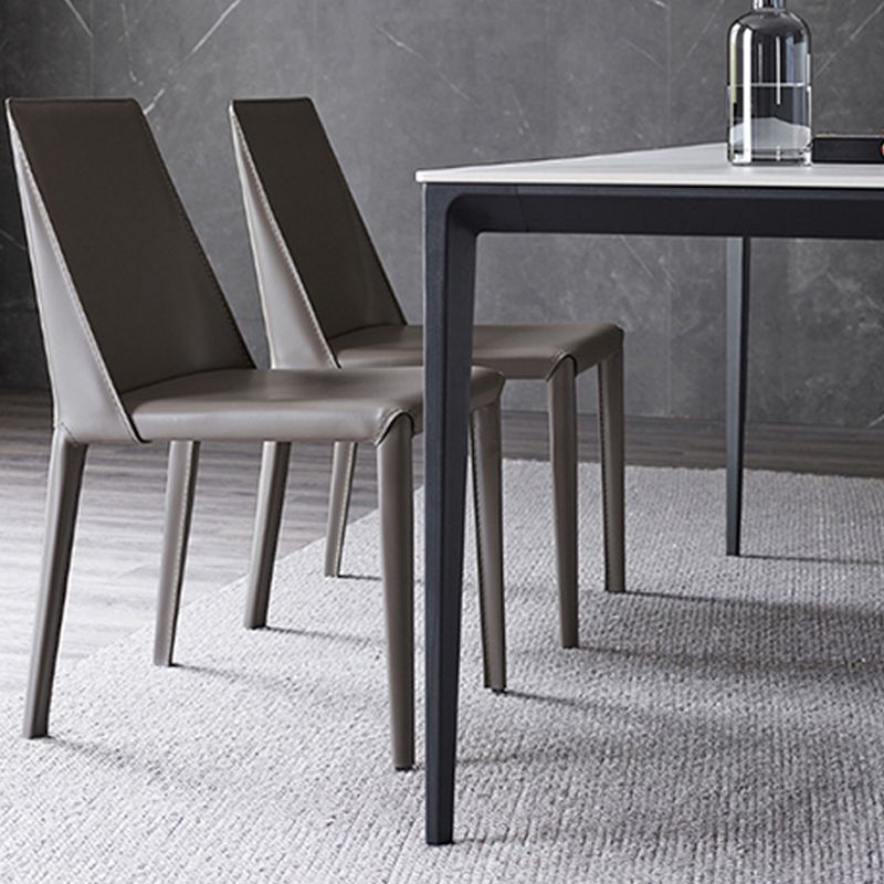 Contemporary Rectangle Dining Table Stone Dining Table with 4 Legs