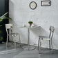Silver Industrial Dining Chairs Stainless Steel Armless Dining Side Chair