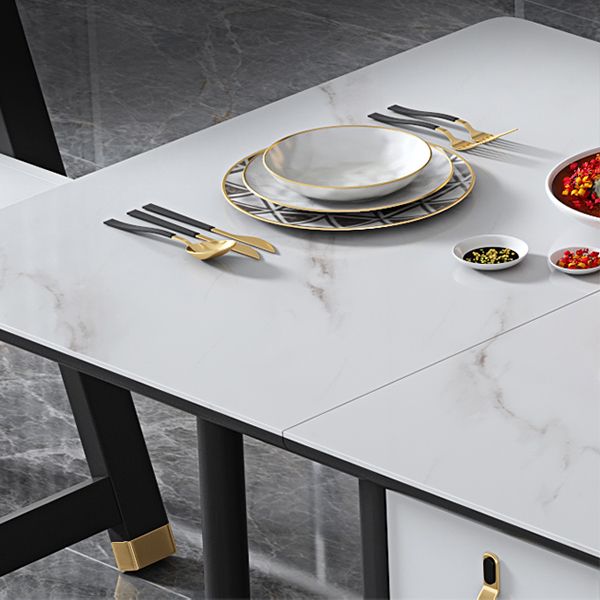 Solid Wood Contemporary Rectangular Table Glass Top Table with Drop Leaf Clearhalo 'Dining Tables & Seating' 'Dining Tables' 'dining_table' 'furn' 'furn_dining_table' 'Furniture' 'furniture_dining_table' 'Kitchen & Dining Furniture' 'kitchen' 'kitchen_dining_table' 1200x1200_ea3ba9a0-d99d-41ab-ba05-f2611a287514