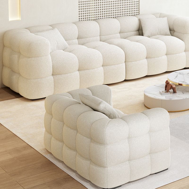 Nordic Biscuit Back Wool Sofa Tuxedo Arm 41.3"d Sofa in Cream Clearhalo 'furn' 'furn_sofas' 'Furniture' 'Living Room Furniture' 'Sofa' 'sofas' 1200x1200_ea3c6d0c-eb35-4e12-9bdc-15f88904c574