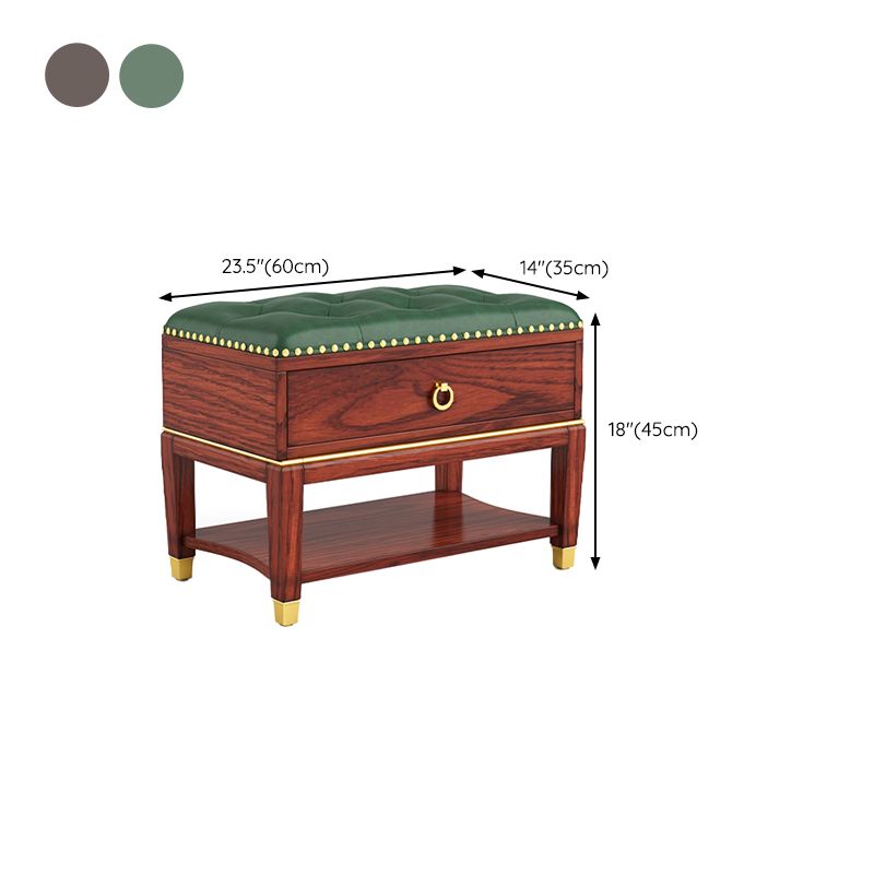 Rubber Wood Seating Bench Genuine Leather Rectangle Shoe Storage Entryway Bench Clearhalo 'Benches' 'Chairs & Seating' 'furn' 'furn_benches' 'Furniture' 'Living Room Furniture' 1200x1200_ea3cc100-f238-4ef3-92e0-211b29cb6c37