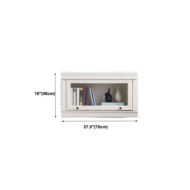 Libreria moderna di stoccaggio chiuso da 12,5 "W White Wohi Legno scaffale con porte di vetro