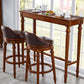 Moderne stijl rechthoekige bartafel bruin massief hout vaste bar wijntafel voor thuis