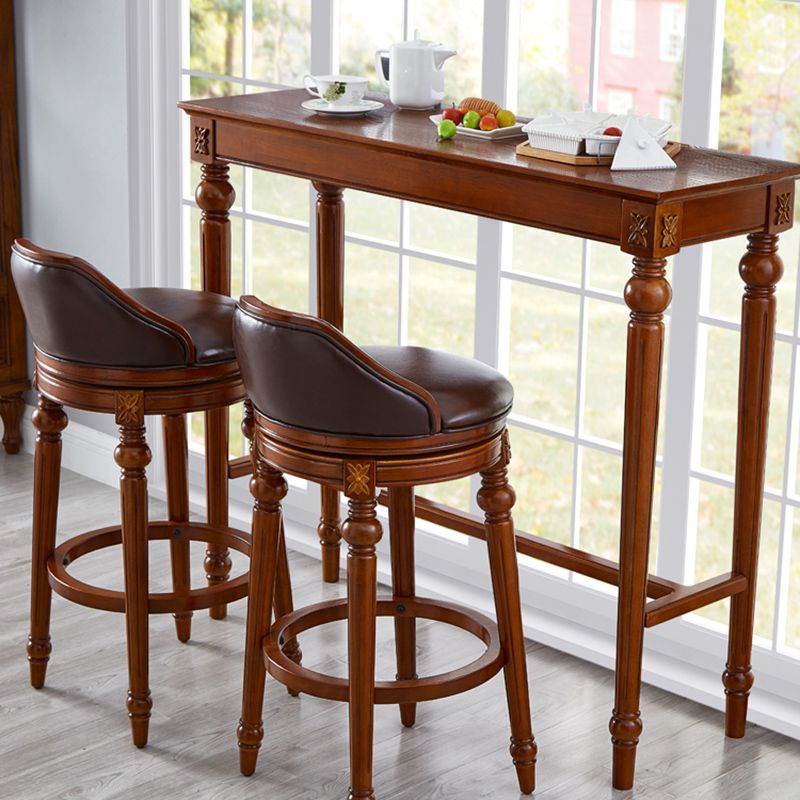 Moderne stijl rechthoekige bartafel bruin massief hout vaste bar wijntafel voor thuis