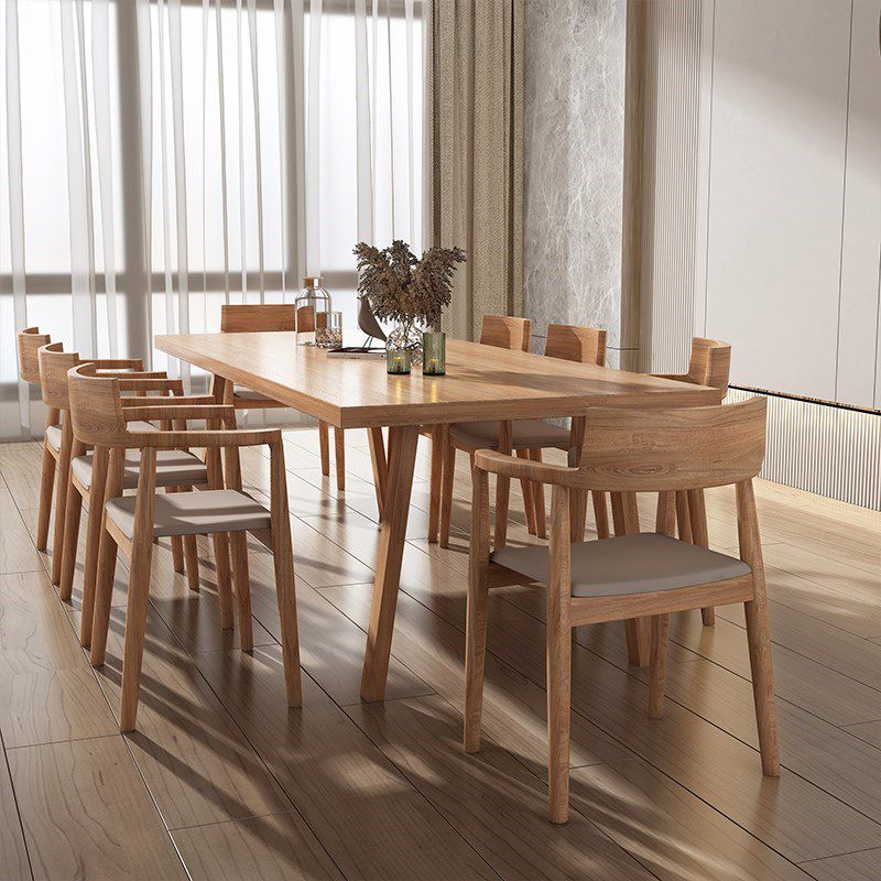 Rectangular Shaped Office Desk Wooden Conference Table in Natural