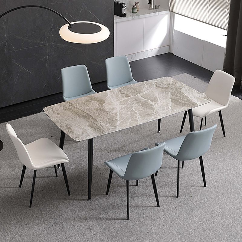 Metal Industrial Dining Chair with Black Legs Metallic Finish Solid Back Side Chair Clearhalo 'Dining Chairs' 'Dining Tables & Seating' 'dining_chair' 'furn' 'furn_dining_chair' 'Furniture' 'furniture_dining_chair' 'Kitchen & Dining Furniture' 1200x1200_ea409a7a-ff35-4346-aee5-cd8cf4980679