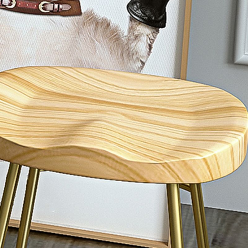 Glam Wood Counter Bar Stool Backless Saddle Seat Bar Stool with Iron Base Clearhalo 'Bar Furniture' 'Bar Stools' 'bar_stools' 'furn' 'furn_bar_stools' 'furniture_bar_stools' 'Kitchen & Dining Furniture' 'kitchen&dining_furn' 'kitchen' 'kitchen_furn' Furniture' 1200x1200_ea40c165-f94d-4eb0-a341-c40d548cc7c5