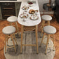 Dining Room Stone Top Counter Table Metal 4 Legs Glam Style Bar Table, Only Table Clearhalo 'Bar Furniture' 'Bar Tables' 'bar_tables' 'furn' 'furn_bar_tables' 'Furniture' 'furniture_bar_tables' 'Kitchen & Dining Furniture' 1200x1200_ea42e65c-7e2b-4acb-af57-da476ee06f1f