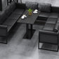 Industrial Sintered Stone Dinner Room Kitchen Table Black Top Table with Black Frame Clearhalo ' dining_table' 'Dining Tables & Seating' 'Dining Tables' 'furn' 'furn_dining_table' 'Furniture' 'furniture_dining_table' 'Kitchen & Dining Furniture' 'kitchen&dining_furn' 'kitchen' 'kitchen_dining_table' 1200x1200_ea437185-083b-4384-bf9c-00ccc84021e3