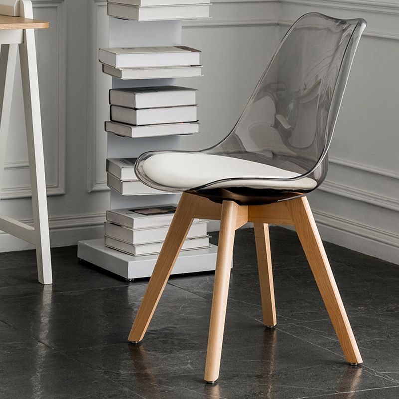 Scandinavian PU Leather Dining Chairs Armless Solid Back Chair Clearhalo ' kitchen&dining_furn' 'Dining Chairs' 'Dining Tables & Seating' 'dining_chair' 'Furniture' 'furniture_dining_chair' 'Kitchen & Dining Furniture' 'kitchen' 1200x1200_ea466b2b-ac37-4f5b-842b-241d3f0b2722