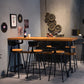 Tavolo da bar in legno solido rettangolo industriale set da 1/7 pezzi con sgabelli alti