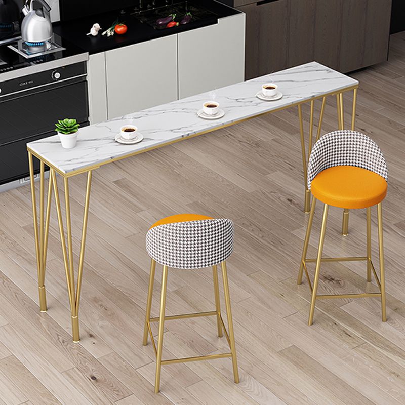 Modern Marble Bar Table with Rectangle Table Top Legs Table - 41.3" H Clearhalo 'Bar Furniture' 'Bar Tables' 'bar_tables' 'furn' 'furn_bar_tables' 'Furniture' 'furniture_bar_tables' 'Kitchen & Dining Furniture' 1200x1200_ea49187e-4dcb-463d-a5af-a77553f43d8f
