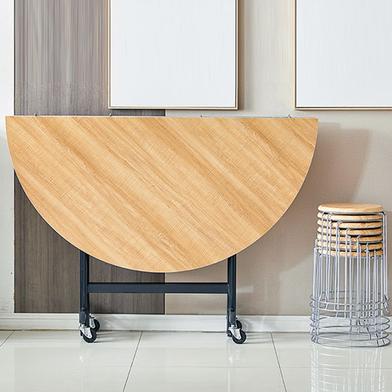 Table à manger ronde pliable moderne, base en métal pour salle à manger