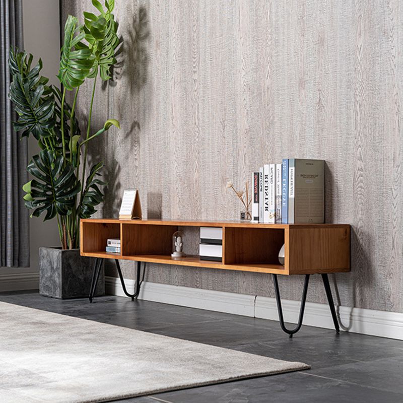 Meuble TV de rangement ouvert, Console multimédia industrielle, meuble TV pour salon
