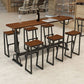 Pine Wood Bar Table Rectangle Industrial Bar Dining Table with Trestle Base in Black Clearhalo 'Bar Furniture' 'Bar Tables' 'bar_tables' 'furn' 'furn_bar_tables' 'Furniture' 'furniture_bar_tables' 'Kitchen & Dining Furniture' 1200x1200_ea4d6183-de70-46da-b154-45f0851a52f1