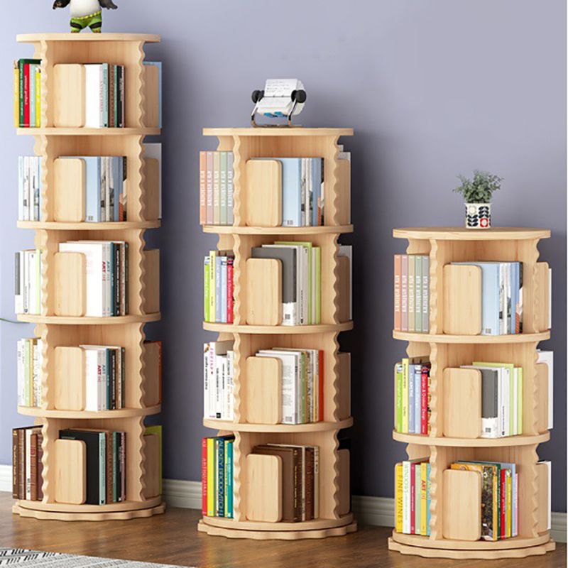 Modern Wood Bookcase Natural 17.3" W Engineered Wood Book Shelf for Home Office