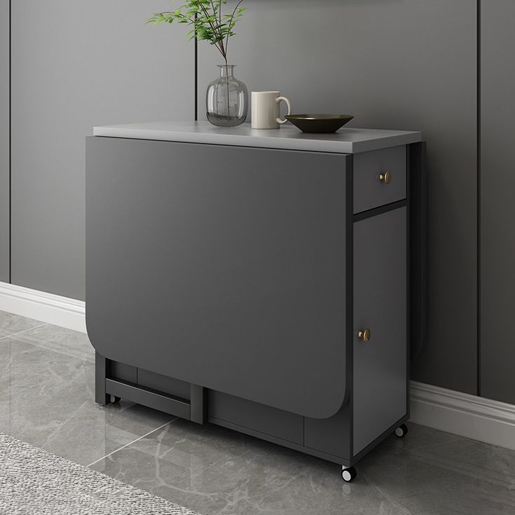 Mid-Century Modern Rectangle Dining Table Drop-Leaf Table with Solid Wood Base,59"L x 29.1"H Clearhalo ' dining_table' 'Dining Tables & Seating' 'Dining Tables' 'furn' 'furn_dining_table' 'Furniture' 'furniture_dining_table' 'Kitchen & Dining Furniture' 'kitchen&dining_furn' 'kitchen' 'kitchen_dining_table' 1200x1200_ea4e411f-1086-4b0b-bf1d-b700fbe1f935