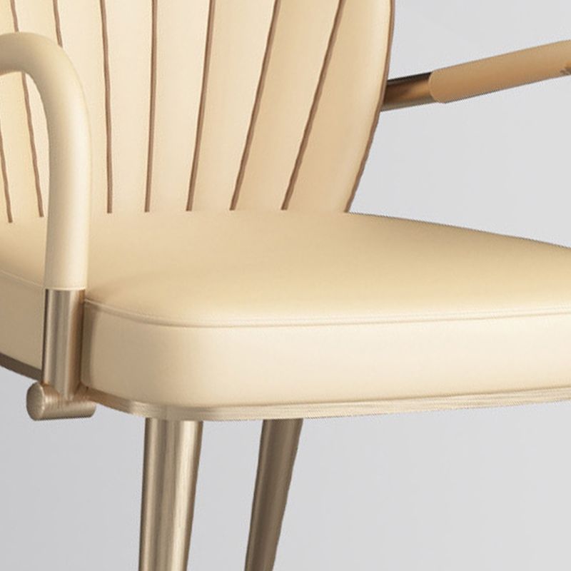 Upholstered Dining Chairs Beige Faux Leather Kitchen Dining Chairs