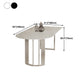 Living Room Simple Stone Table White Oval Table with Metal Pedestal Clearhalo 'Dining Tables & Seating' 'Dining Tables' 'dining_table' 'Furniture' 'furniture_dining_table' 'Kitchen & Dining Furniture' 'kitchen' 'kitchen_dining_table' 1200x1200_ea4ee3af-d77e-42fe-ad55-c38e3d73fe02