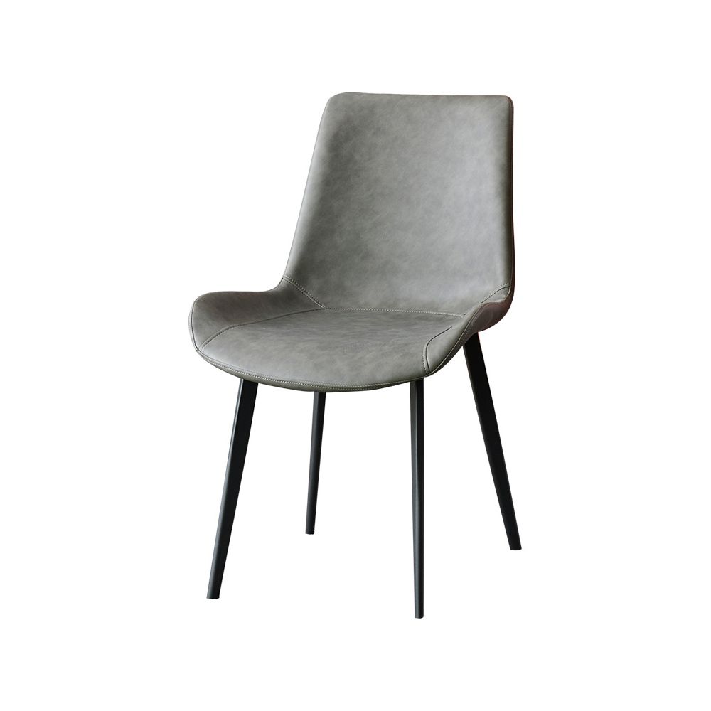 Metal Industrial Dining Room Chair Metallic Finish Solid Back Dining Chair Clearhalo ' kitchen&dining_furn' 'Dining Chairs' 'Dining Tables & Seating' 'dining_chair' 'furn' 'furn_dining_chair' 'Furniture' 'furniture_dining_chair' 'Kitchen & Dining Furniture' 'kitchen' 1200x1200_ea4f3d6b-f655-4562-a24e-3ba7208b0e67