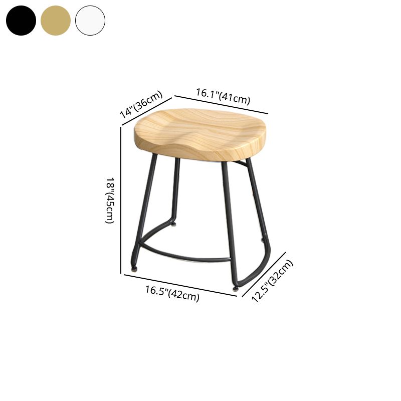 Contemporary Oval Counter Stools Armless Wood Indoor Bar Stool with Iron Base Clearhalo 'Bar Furniture' 'Bar Stools' 'bar_stools' 'furn' 'furn_bar_stools' 'furniture_bar_stools' 'Kitchen & Dining Furniture' 'kitchen&dining_furn' 'kitchen' 'kitchen_furn' Furniture' 1200x1200_ea4f8b9f-ffac-486a-b95a-2e61b575418a