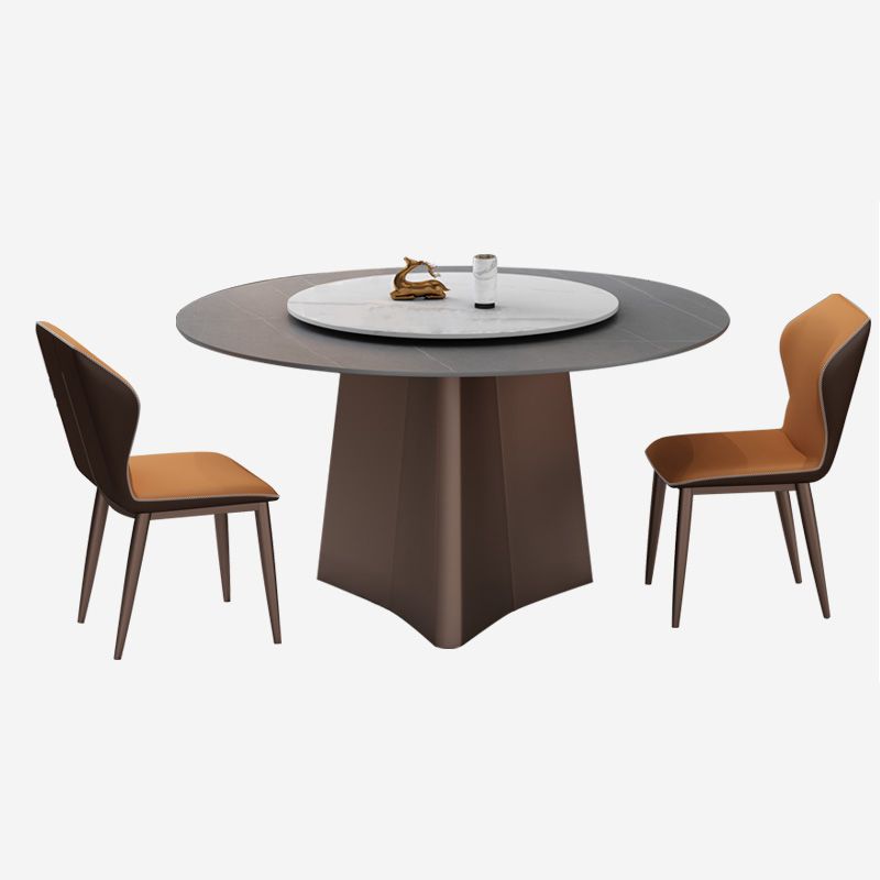 Round Pedestal Base Furniture Luxury Style Stone Dining Room Collection Without Turntable Clearhalo ' dining_table' 'Dining Tables & Seating' 'Dining Tables' 'furn' 'furn_dining_table' 'Furniture' 'furniture_dining_table' 'Kitchen & Dining Furniture' 'kitchen&dining_furn' 'kitchen' 'kitchen_dining_table' 1200x1200_ea506b27-863f-44e1-a759-7d46e0d51324