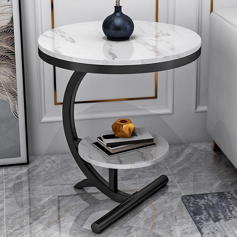 Contemporary 21.7-inch End Table with 1-shelf Metal C Nesting Tables